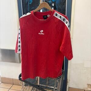 Red lotto t shirt with white